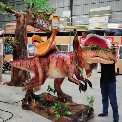 Animatronics réaliste de dinosaure de Dilophosaurus à vendre couleur adaptée aux besoins du client