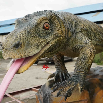 Modèle de dragon de Komodo d'animaux animatroniques réalistes de 4 m à l'épreuve des neiges