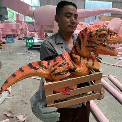 Marionnette réaliste faite sur commande de dinosaure, marionnette de main du parc à thème T Rex