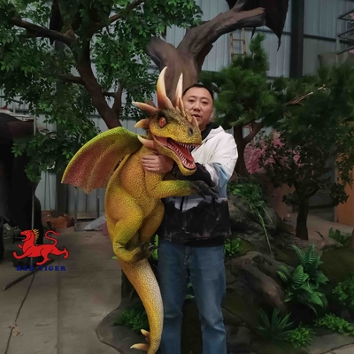 Dragon interactif réaliste grandeur nature de mouche de bébé de marionnette de main de dinosaure