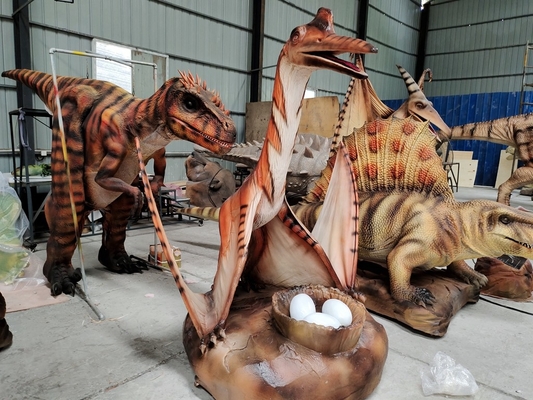 acheter Point de selfie Quetzalcoatlus Dino-saurus animatronique réaliste avec des œufs Début du capteur infrarouge online manufacture