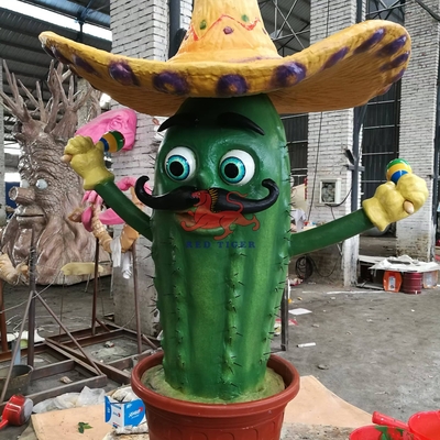 Parque à thème de capteurs infrarouges Cartoon Animatronic Plant Cactus