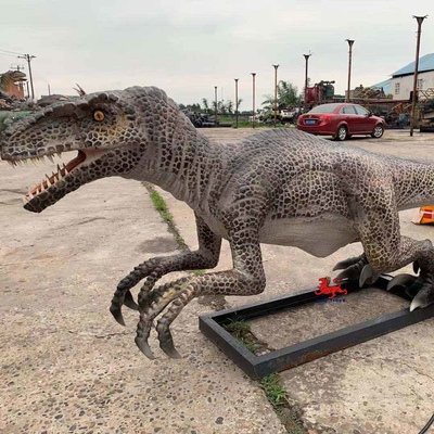 Raptor animatronique réaliste de dinosaure de parc à thème avec la personnalisation de mouvement et de bruit