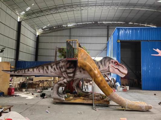 Good price Le dinosaure de fibre de verre glisse l'équipement de T Rex Slider With Stair Playground en ligne
